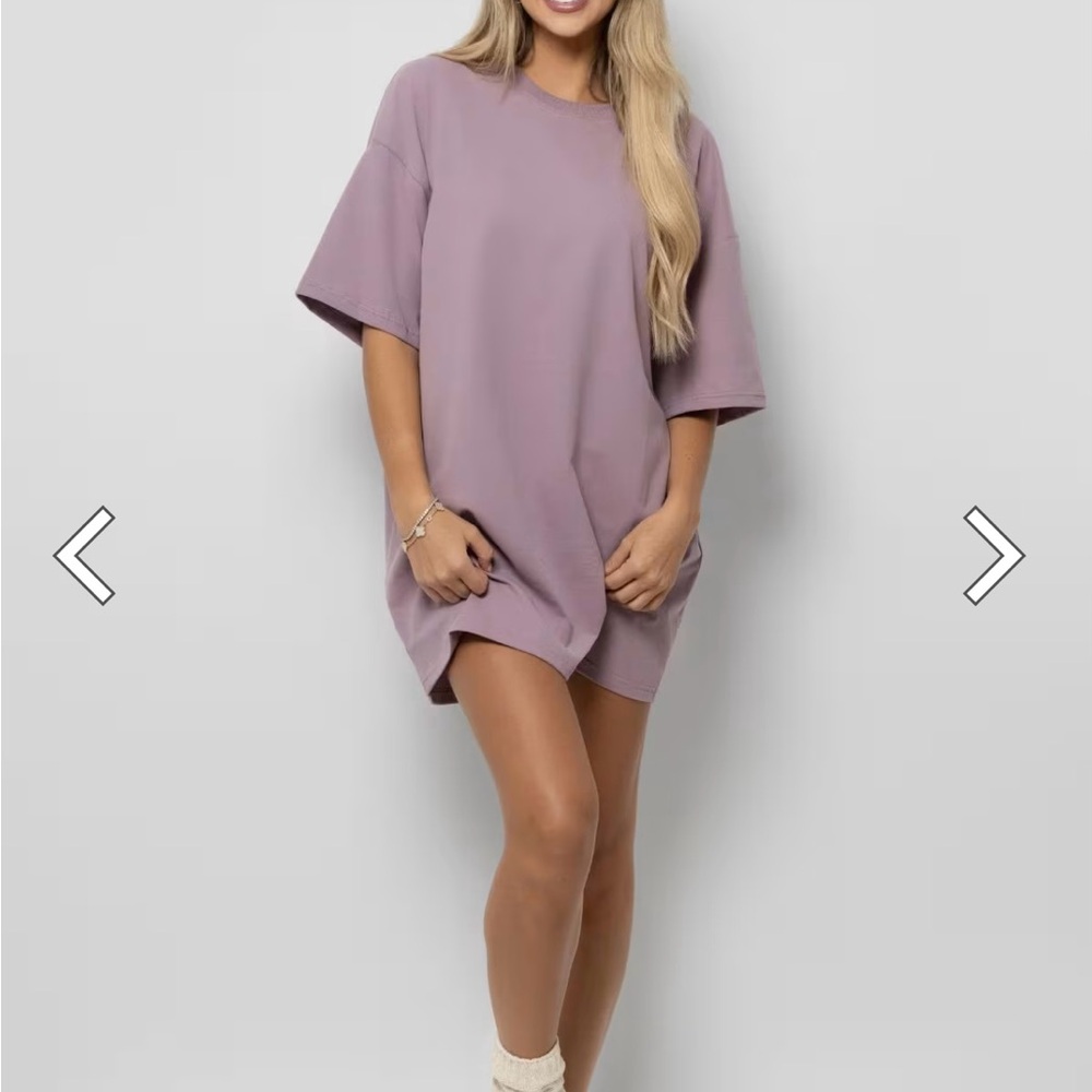 Purple Crew Neck Oversized Tee